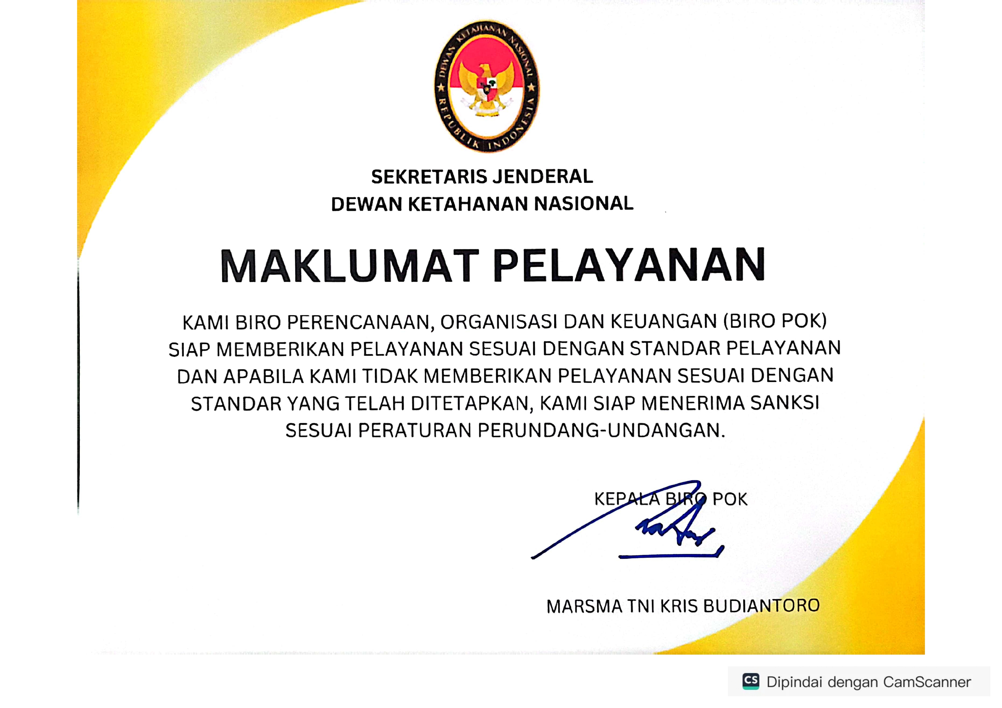 Maklumat Pelayanan KAROPOK